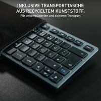 Bluetooth klávesnica CHERRY KW 7100 MINI BT, AZERTY, s puzdrom – fľaškovo modrá 6