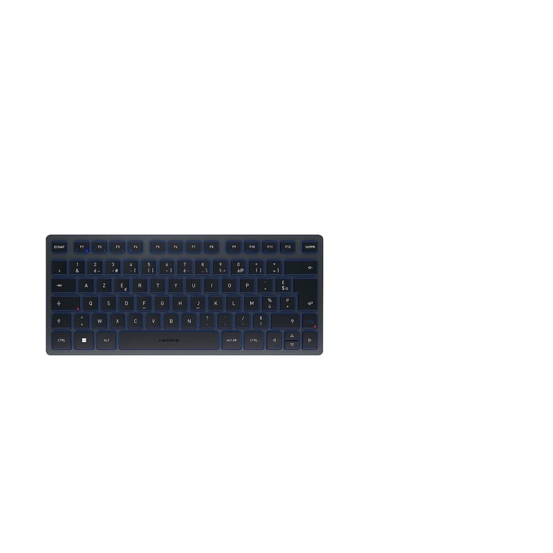 Bluetooth klávesnica CHERRY KW 7100 MINI BT, AZERTY, s puzdrom – fľaškovo modrá