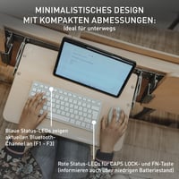 Bluetooth klávesnica CHERRY KW 7100 MINI BT, AZERTY, s puzdrom – fľaškovo modrá 4
