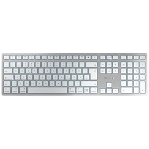 Tastatură wireless CHERRY KW 9100 Slim pentru Mac, layout german QWERTZ, albă
