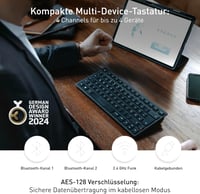 CHERRY KW 9200 MINI Kompakt Bluetooth Billentyűzet 4 Eszközhöz, Vezetékes, Újratölthető 2
