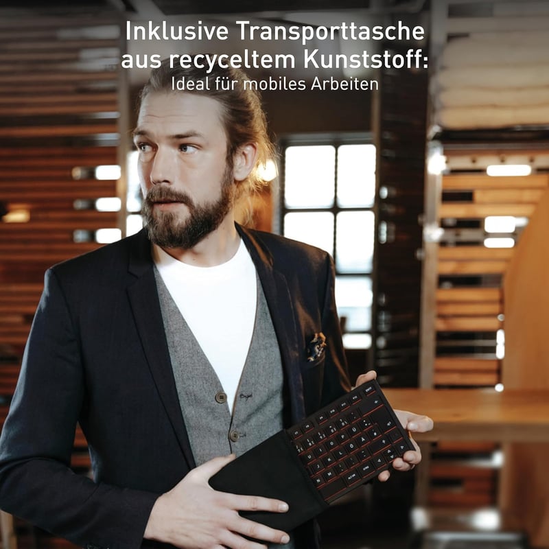 CHERRY KW 9200 MINI Kompakt Bluetooth Billentyűzet 4 Eszközhöz, Vezetékes, Újratölthető