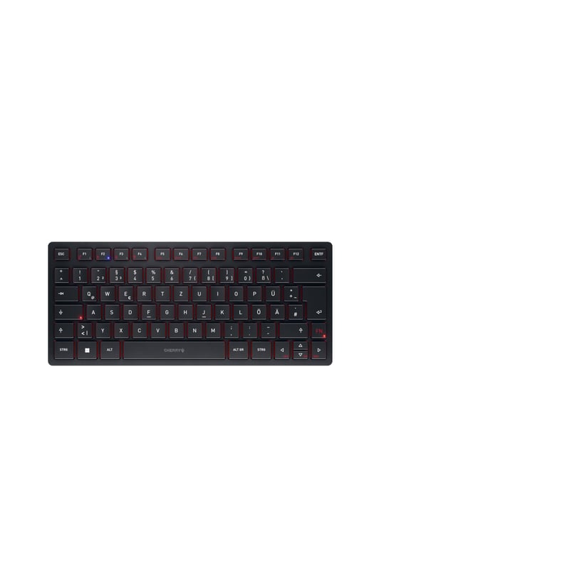 Kompaktná multizariadená klávesnica CHERRY KW 9200 Mini, rozloženie DE QWERTZ, čierna