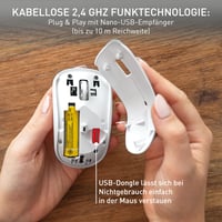 Mouse wireless pentru laptop CHERRY MW 2200, design ambidextru, alb 3
