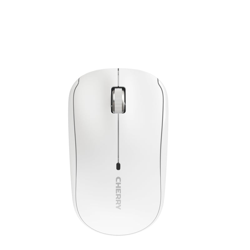 Mouse wireless pentru laptop CHERRY MW 2200, design ambidextru, alb