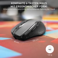 CHERRY MW 3000 Bezdrôtová ergonomická myš pre pravákov – čierna, 2,4 GHz, 6 tlačidiel, optický snímač, pogumované bočné strany 3