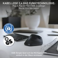 CHERRY MW 4500 Wireless Egér Fekete - Ergonomikus Irodai Egér - Right Handed 7
