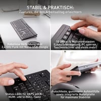 Bezdrôtová súprava klávesnice a myši CHERRY Stream Desktop Recharge, biela, nemecká lokalizácia — vypadnuté 3 klávesy + (stav: pozri 2. obrázok) 12