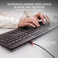 Bezdrôtová súprava klávesnice a myši CHERRY Stream Desktop Recharge, biela, nemecká lokalizácia — vypadnuté 3 klávesy + (stav: pozri 2. obrázok) 10