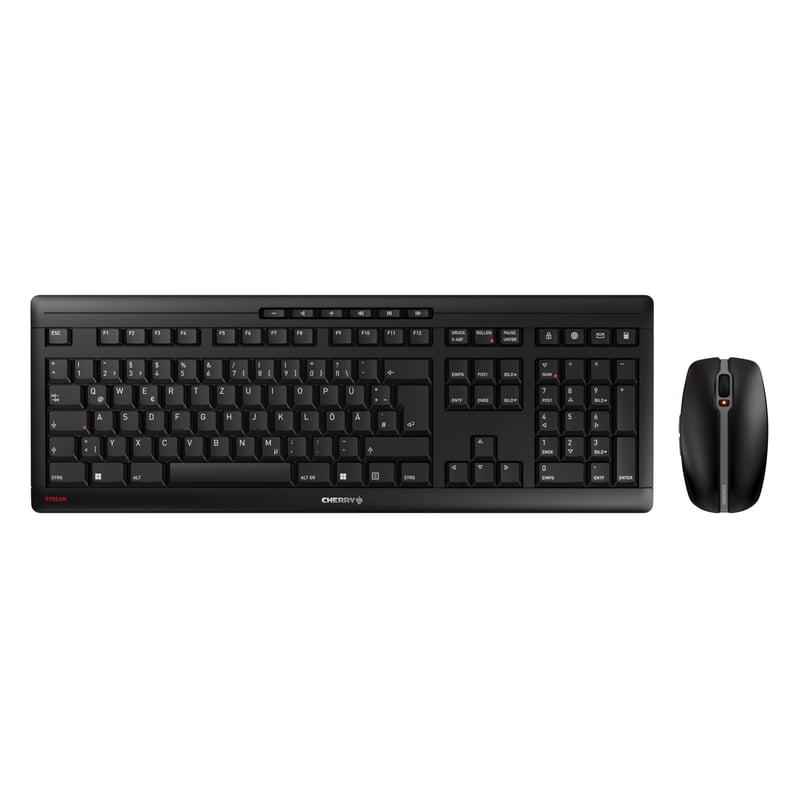 Set Tastatură și Mouse Wireless CHERRY Stream Desktop, Layout German QWERTZ, Negru