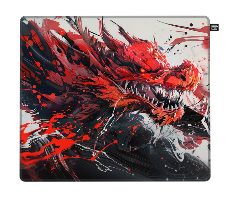Herná podložka pod myš CHERRY XTRFY GP6 z tkaniny (460x400x4 mm) – Hydrus Red, ultra hladký povrch, protišmyková gumová základňa