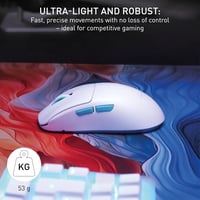 Cherry XTRFY M68 Wireless ultrakönnyű gamer egér, 2,4 GHz, szimmetrikus - fehér 5