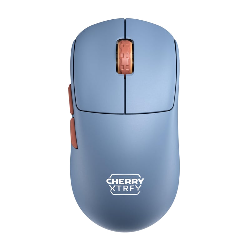 Bezdrôtová ultraľahká herná myš CHERRY XTRFY M68, 2,4 GHz, symetrický tvar, e-šport, modrá