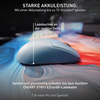 Bezdrôtová ultraľahká herná myš CHERRY XTRFY M68, 2,4 GHz, symetrický tvar, e-šport, modrá 6