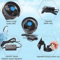 Cherubfunz 12V autós ventilátor 360° forgatható szívócsapos hűtés teherautóhoz 3