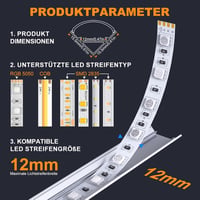 Chesbung 10x1m V alakú alumínium LED profil szett sarokkal és diffúzorral 3