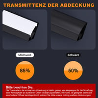 Chesbung 6 ks čierny V-profil LED hliníková lišta s mliečnym krytom, pre 12 mm LED pásik, s koncovkami a montážnymi prvkami 6