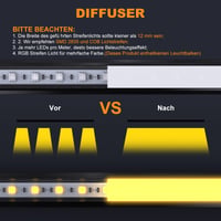 Chesbung 6 ks čierny V-profil LED hliníková lišta s mliečnym krytom, pre 12 mm LED pásik, s koncovkami a montážnymi prvkami 2