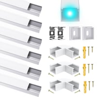 Hliníkový LED profil Chesbung pre LED pásiky do 16 mm, hliníkový profil v tvare U s mliečnym difúzorom, rohový profil pre LED pásiky Philips Hue 1