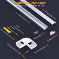 Chesbung LED aluminijski profil za LED trake, 6x1m U-oblik s mliječnim pokrovom, montažnim kopčama i kutnim spojnicama od 45 stupnjeva 4