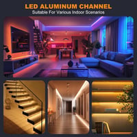 Chesbung LED alumínium profil szalaghoz, 6x1m V alakú sarokprofil tejfehér diffúzorral 9
