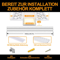 Chesbung LED Gipszkarton Profil 18mm Szalaghoz, 10x1m Alumínium Csatorna Fehér Diffúzorral 4