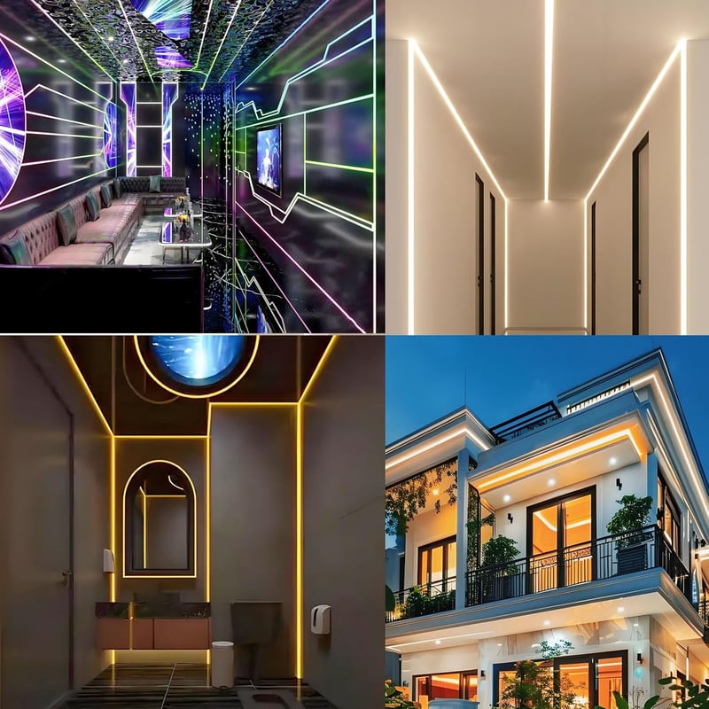 Chesbung LED Gipszkarton Profil 18mm Szalaghoz, 10x1m Alumínium Csatorna Fehér Diffúzorral
