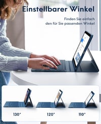 Puzdro s klávesnicou CHESONA pre iPad 10. a 11. generácie (2022/2025), 7-farebné podsvietenie, Multi-Touch trackpad, 2 Bluetooth kanály, 11 palcov, námornícka modrá 7