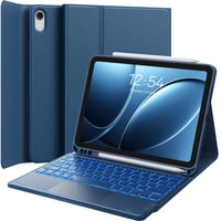 Puzdro s klávesnicou CHESONA pre iPad 10. a 11. generácie (2022/2025), 7-farebné podsvietenie, Multi-Touch trackpad, 2 Bluetooth kanály, 11 palcov, námornícka modrá 1
