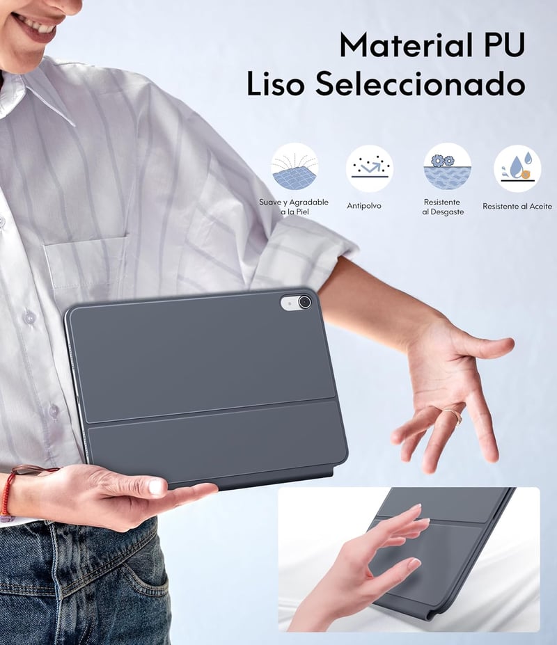 CHESONA iPad 10. generáció 10.9 hüvelykes szürke billentyűzet