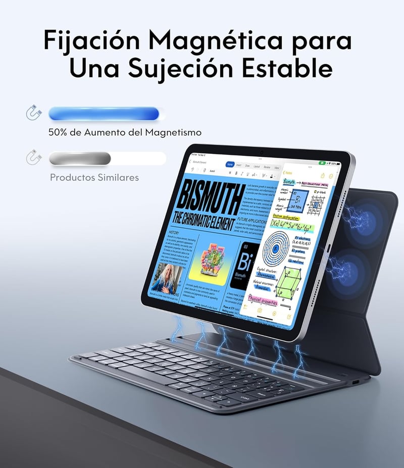 CHESONA iPad 10. generáció 10.9 hüvelykes szürke billentyűzet