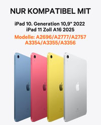 CHESONA iPad 10 generációs tok billentyűzettel, érintőpad, 7 színű LED, 2 csatorna, QWERTZ, kék 2