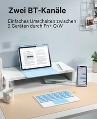 CHESONA iPad 10 generációs tok billentyűzettel, érintőpad, 7 színű LED, 2 csatorna, QWERTZ, kék 6