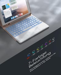 CHESONA iPad 9/8/7 Tok Billentyűzettel, 10.2" Érintőpad, 7 Szín LED, Vezeték Nélküli, Rózsaszín 3