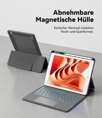 CHESONA iPad 9 generációs tok billentyűzettel, QWERTZ, szürke 2