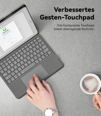 CHESONA iPad 9 generációs tok billentyűzettel, QWERTZ, szürke 4