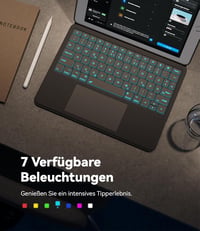 CHESONA iPad 9 generációs tok billentyűzettel, QWERTZ, szürke 5