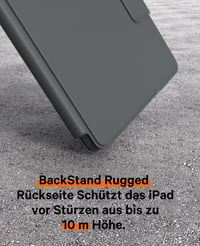CHESONA Puzdro s klávesnicou a touchpadom pre iPad Air 11, Air 5/4/Pro 11 (M4/M3/M2), nastaviteľný stojan 15°-180°, QWERTZ, sivé 4