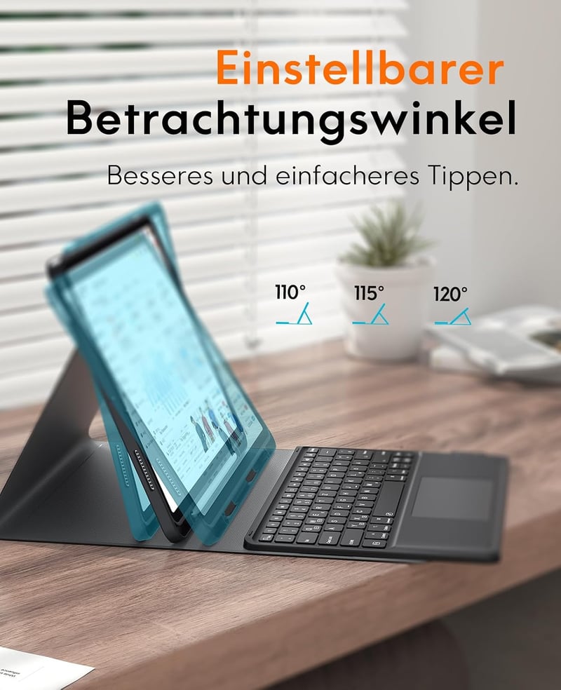 CHESONA iPad Air 13 Billentyűzet Tok 2024/2025 M2/M3 Német QWERTZ Trackpad