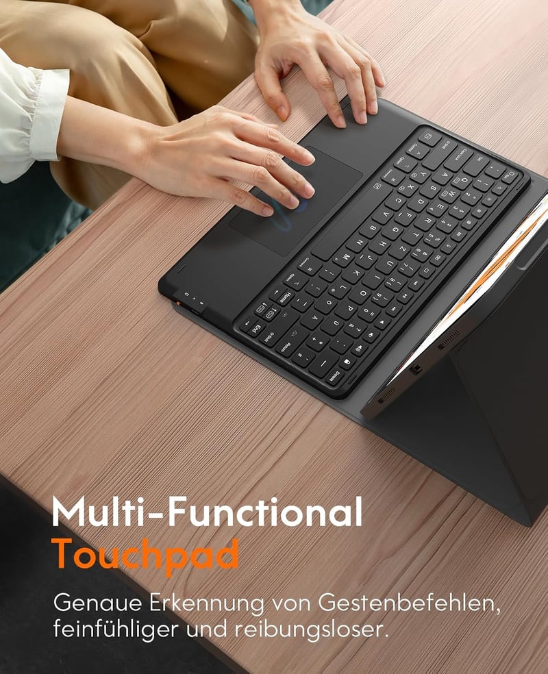 CHESONA iPad Air 13 Billentyűzet Tok 2024/2025 M2/M3 Német QWERTZ Trackpad