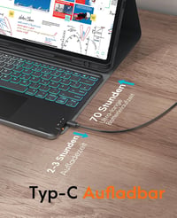 CHESONA iPad Air 13 Billentyűzet Tok 2024/2025 M2/M3 Német QWERTZ Trackpad 7