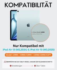 CHESONA iPad Air 13 Billentyűzet Tok 2024/2025 M2/M3 Német QWERTZ Trackpad 2