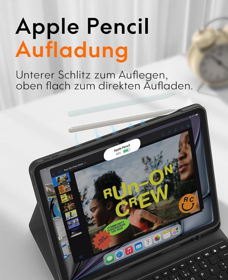 CHESONA iPad Air 13 Billentyűzet Tok 2024/2025 M2/M3 Német QWERTZ Trackpad