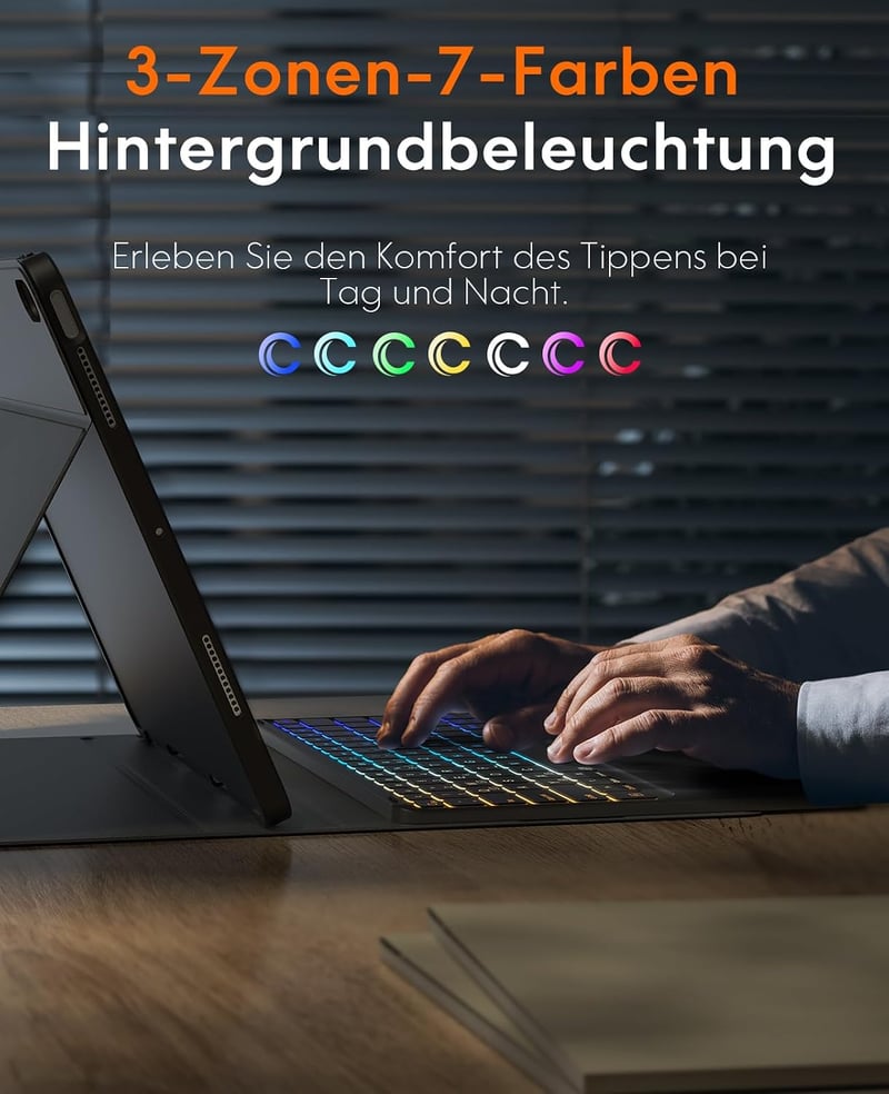 CHESONA iPad Air 13 Billentyűzet Tok 2024/2025 M2/M3 Német QWERTZ Trackpad