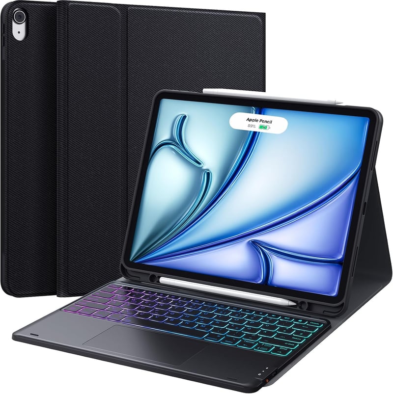 CHESONA iPad Air 13 Billentyűzet Tok 2024/2025 M2/M3 Német QWERTZ Trackpad