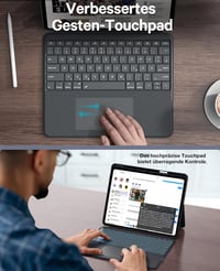 CHESONA iPad Air 13 hüvely billentyűzettel, állvánnyal, szürke, 180° állítható 6
