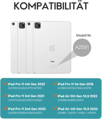 CHESONA iPad Pro 11 Air tok billentyűzettel, 7 szín LED, 2 csatorna Bluetooth, kék 3