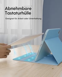 CHESONA iPad Pro 11 Air tok billentyűzettel, 7 szín LED, 2 csatorna Bluetooth, kék 8