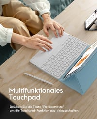 CHESONA iPad Pro 11 Air tok billentyűzettel, 7 szín LED, 2 csatorna Bluetooth, kék 4