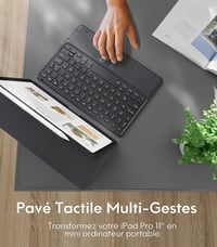 CHESONA iPad Pro 11 Billentyűzet M5/M4 Levehető Trackpad 7 Szín Világítás AZERTY 3